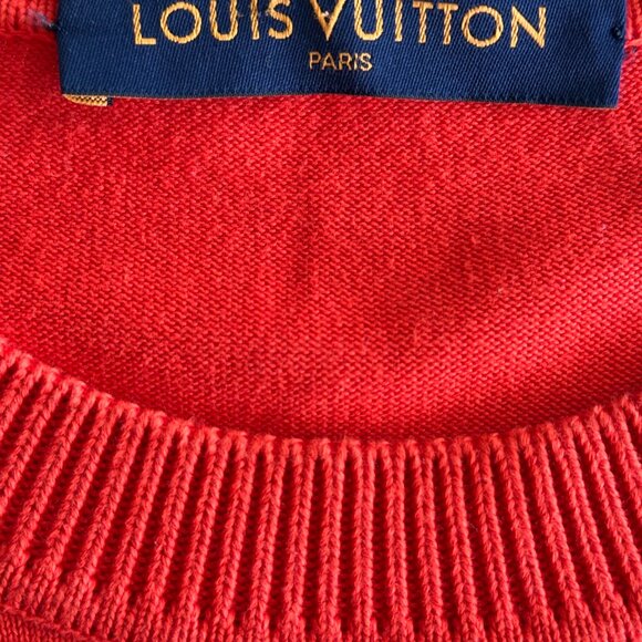 Louis Vuitton Red & White Pin Logo Embroidered T-Shirt - Picture 3 of 5